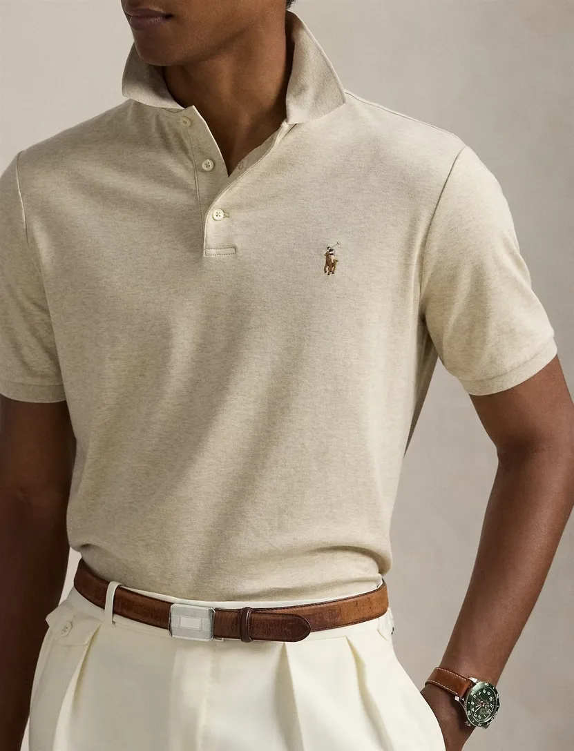 Polo Ralph Lauren polo beige gemeleerd korte mouw