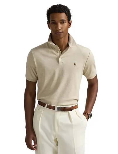 Polo Ralph Lauren Polo Ralph Lauren polo beige gemeleerd slim fit