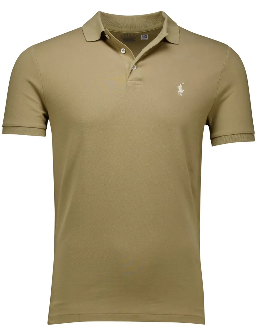 poloshirt korte mouw Polo Ralph Lauren Custom Slim Fit khaki