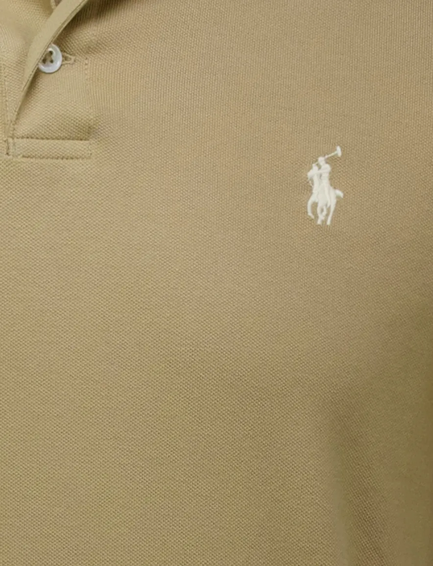 poloshirt korte mouw khaki Polo Ralph Lauren Custom Slim Fit