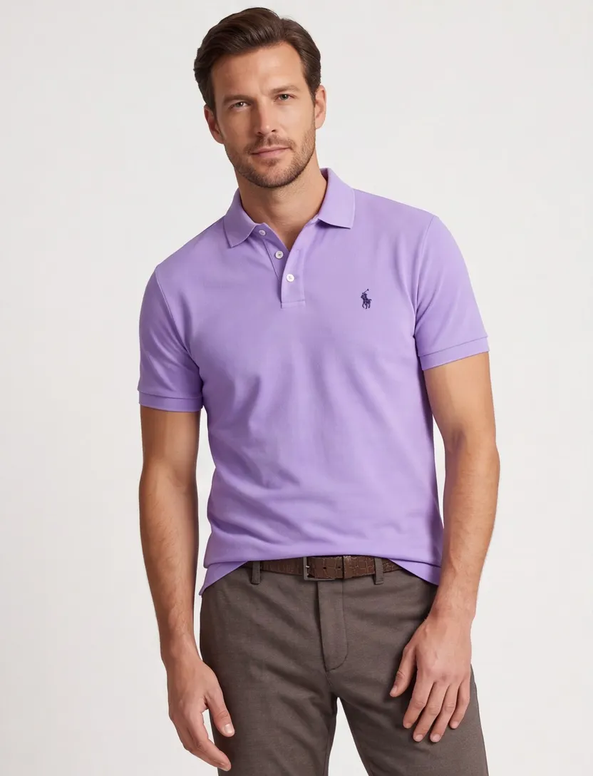 katoenen Polo Ralph Lauren polo paars normale fit
