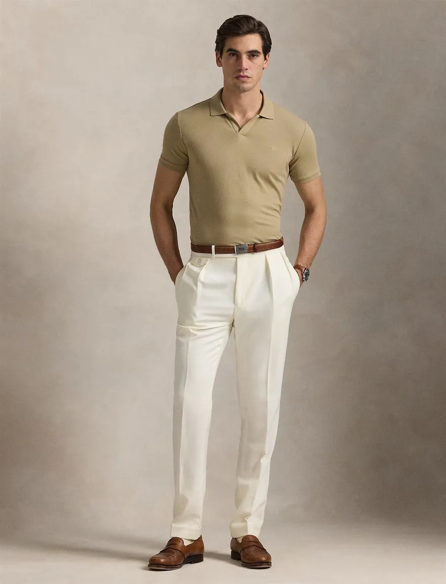elegante Polo Ralph Lauren polo effen khaki