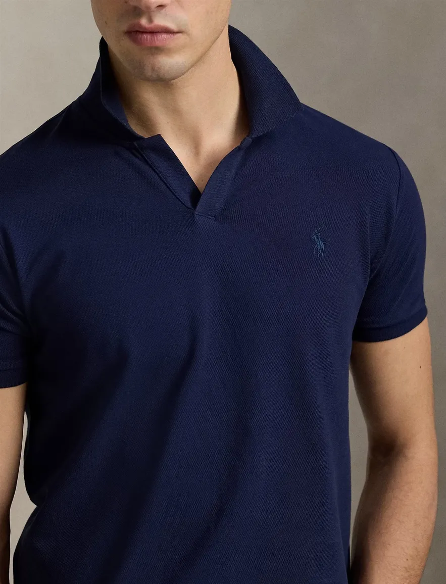 Poloshirt Polo Ralph Lauren v-hals donkerblauw pique