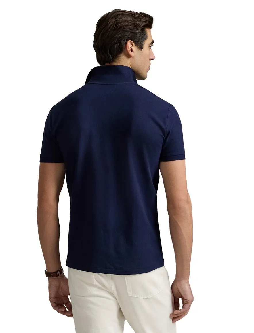 Poloshirt Polo Ralph Lauren v-hals donkerblauw pique