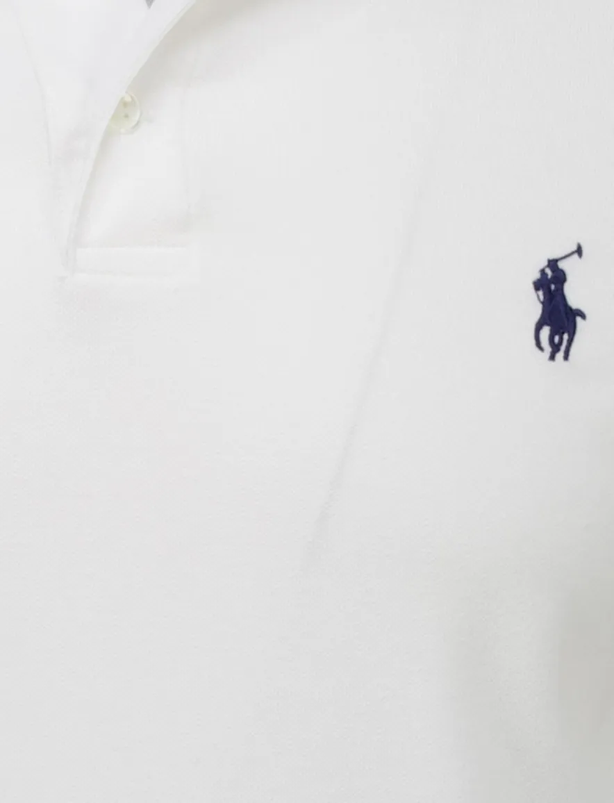 Ralph Lauren polo effen pique Custom Slim Fit wit