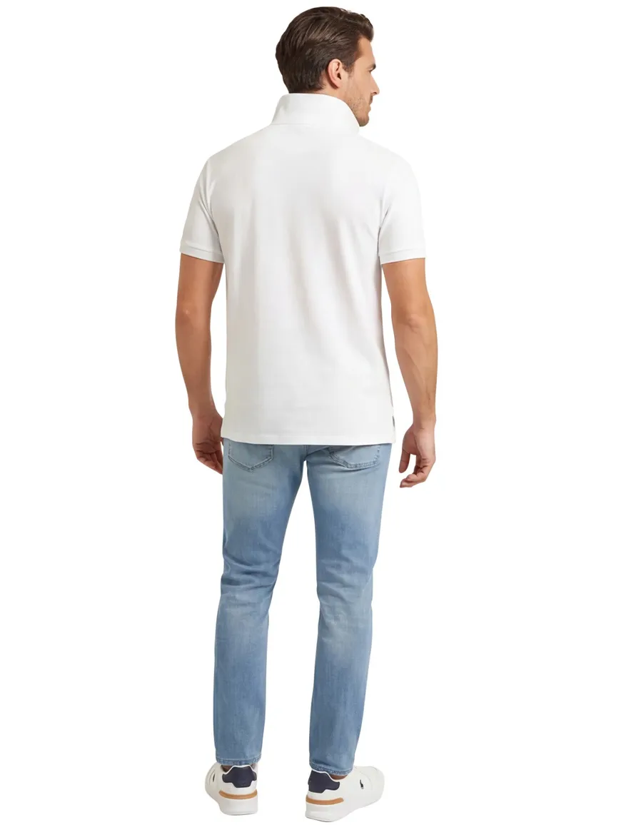 Ralph Lauren polo effen pique Custom Slim Fit wit
