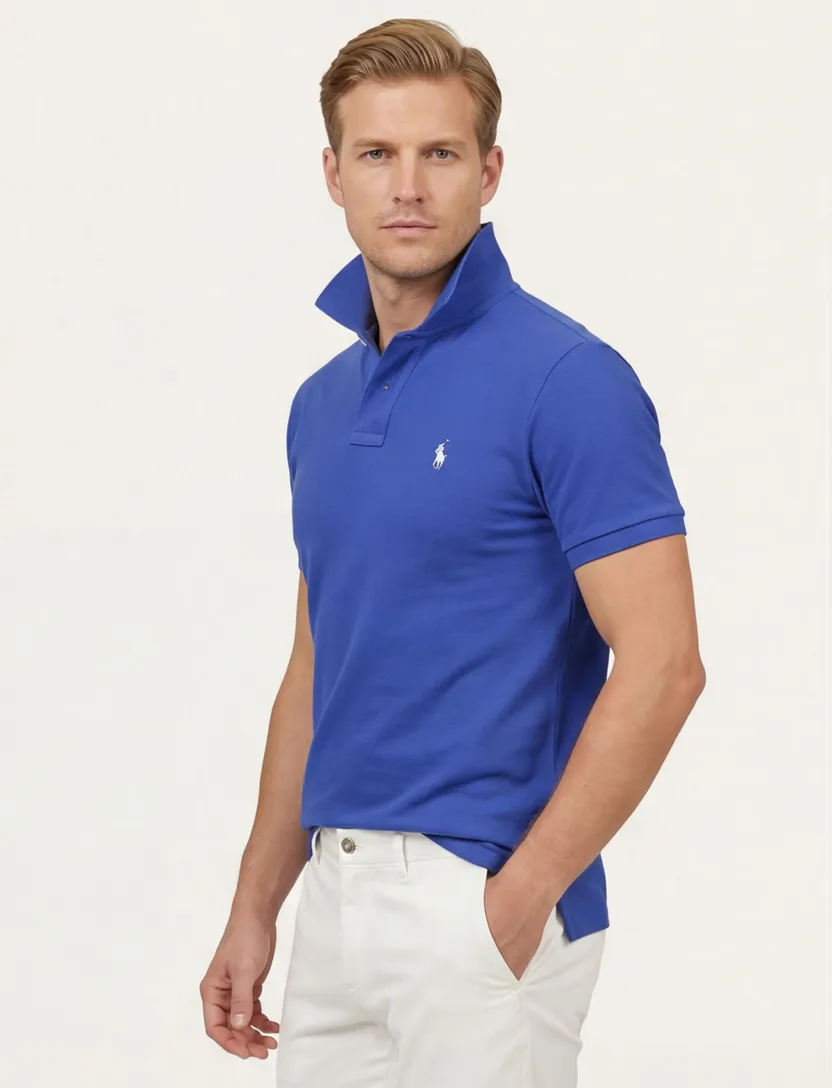 katoenen Polo Ralph Lauren polo blauw effen
