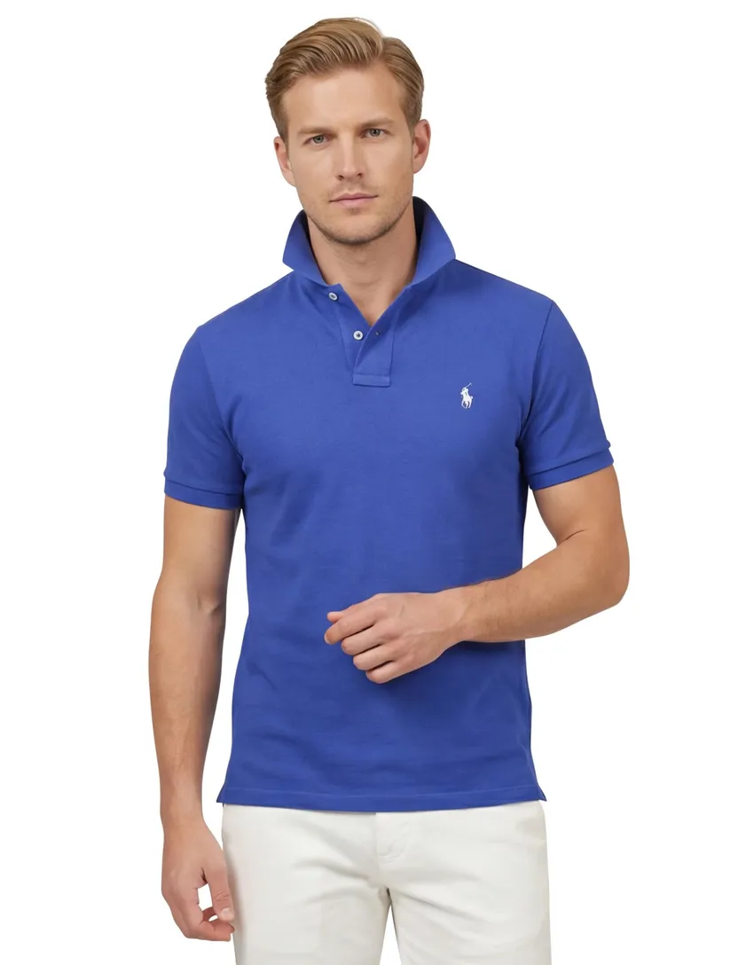 katoenen Polo Ralph Lauren polo blauw effen