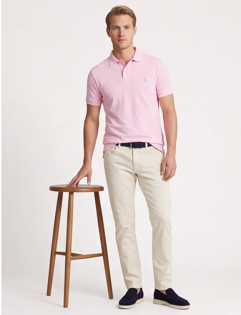 katoenen Polo Ralph Lauren polo roze normale fit