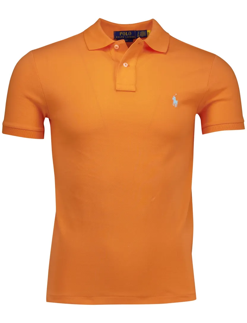 katoenen Polo Ralph Lauren polo oranje slim fit