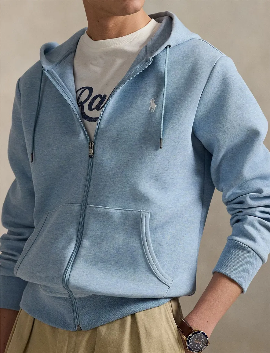katoenen Polo Ralph Lauren vest lichtblauw gemeleerd