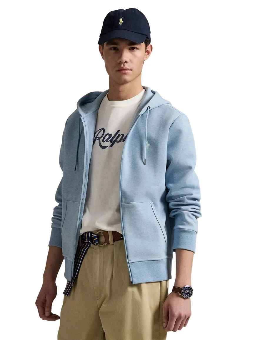 katoenen Polo Ralph Lauren vest lichtblauw gemeleerd