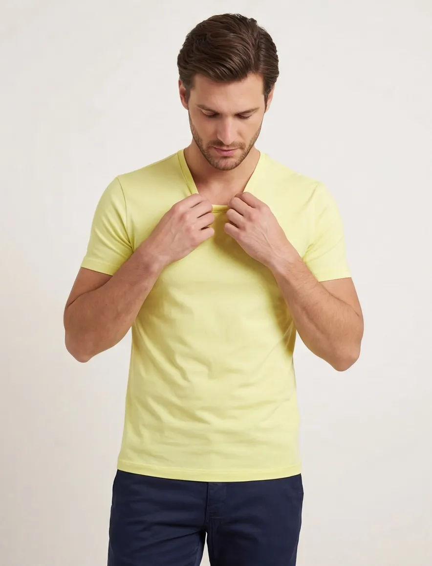 Polo Ralph Lauren custom slim fit t-shirt geel