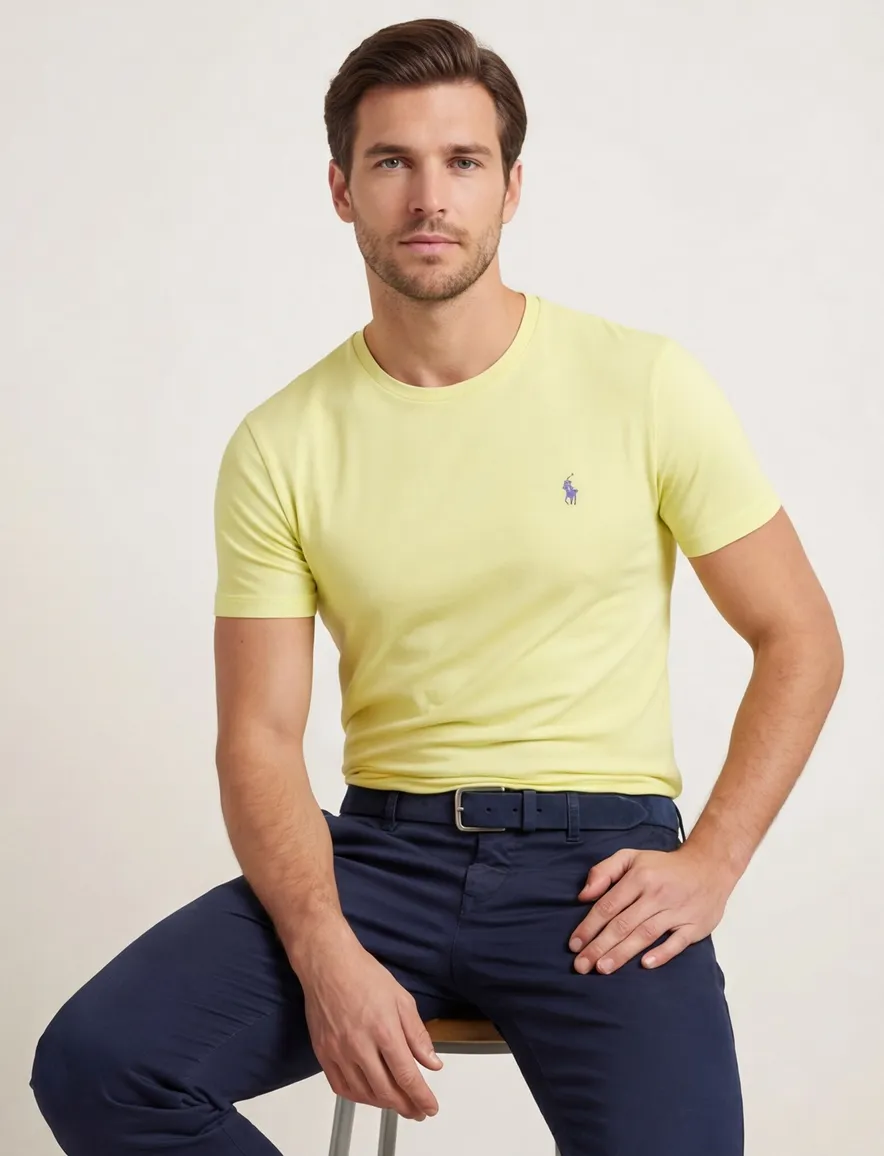 Polo Ralph Lauren custom slim fit t-shirt geel