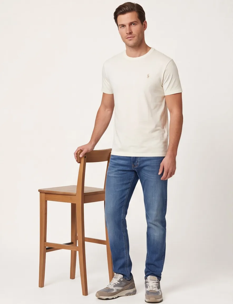 Polo Ralph Lauren wijde fit t-shirt crème katoen