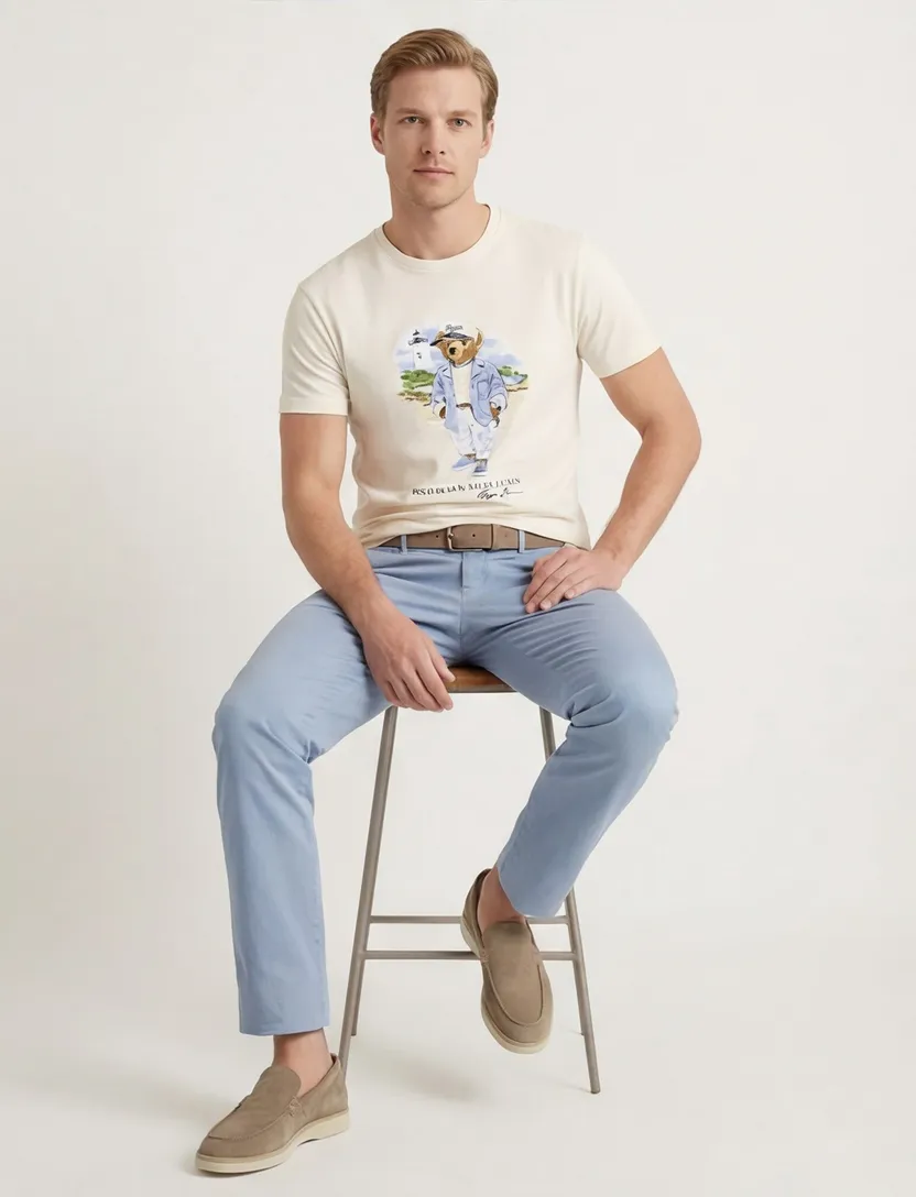 Polo Ralph Lauren t-shirt ecru bear normale fit