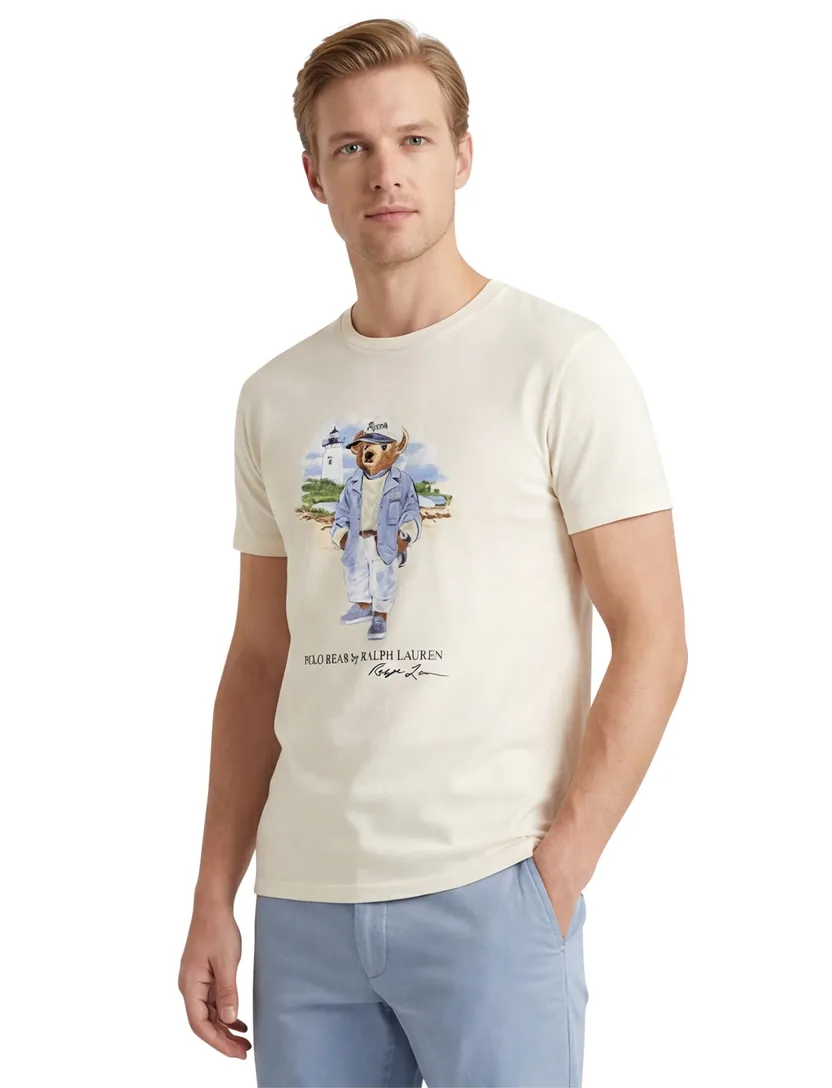 Polo Ralph Lauren t-shirt ecru bear normale fit