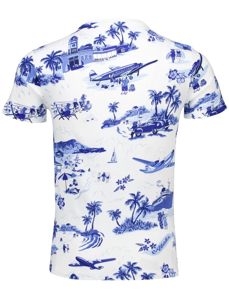 Polo Ralph Lauren T-shirt blauw jersey met print