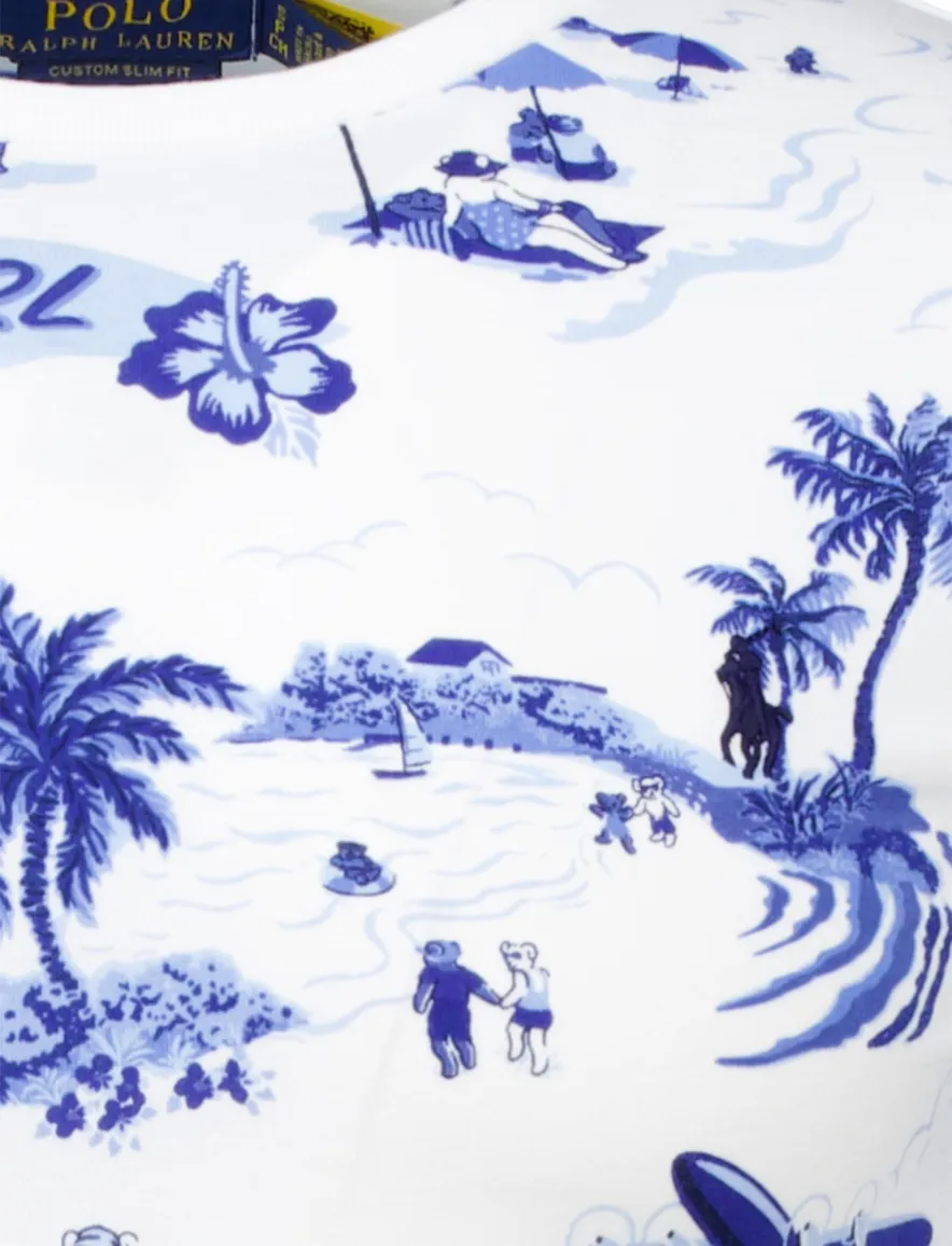 Polo Ralph Lauren T-shirt blauw jersey met print