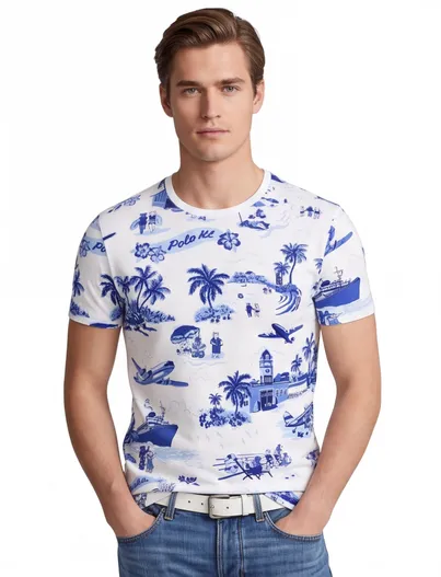 Polo Ralph Lauren Polo Ralph Lauren T-shirt blauw jersey met print