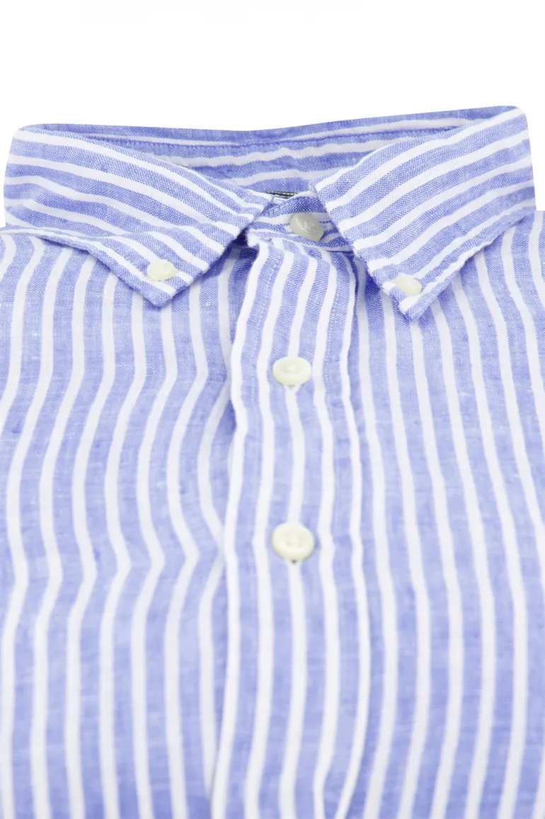 Polo Ralph Lauren overhemd blauw gestreept linnen
