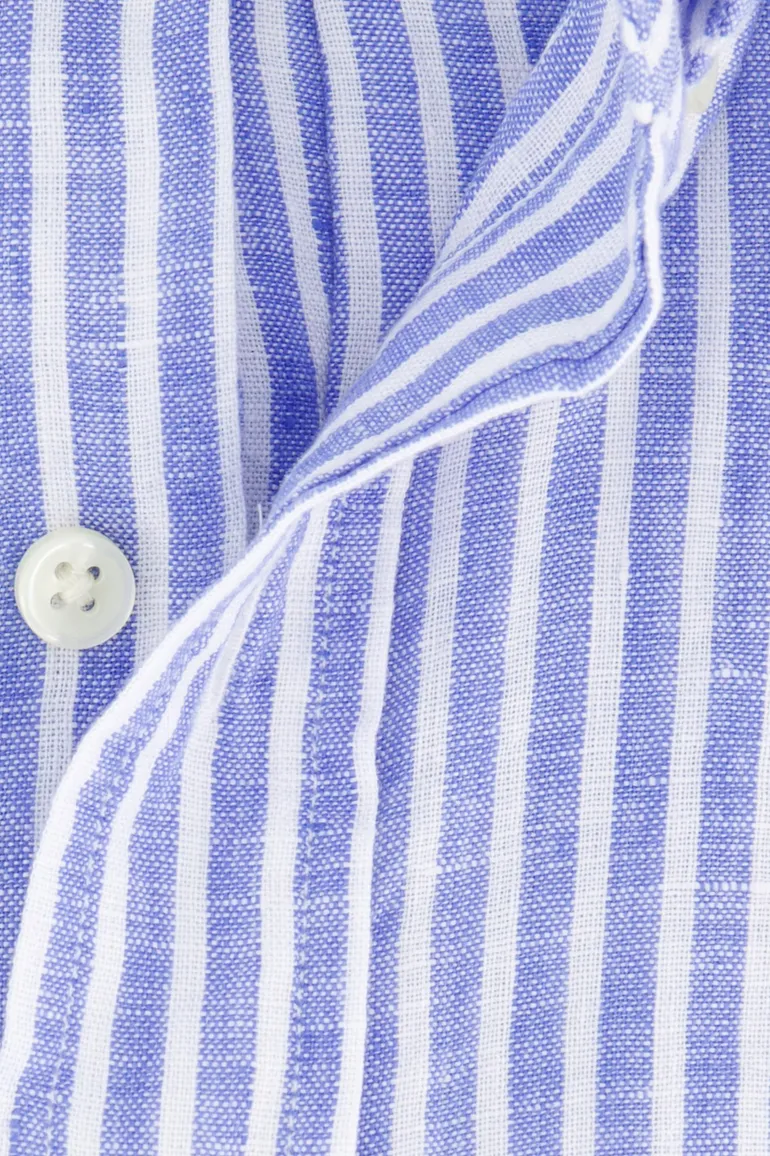 Polo Ralph Lauren overhemd blauw gestreept linnen