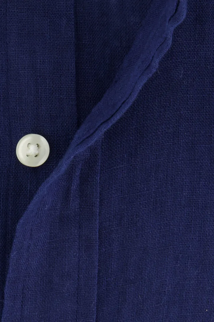 Polo Ralph Lauren overhemd donkerblauw 100% linnen