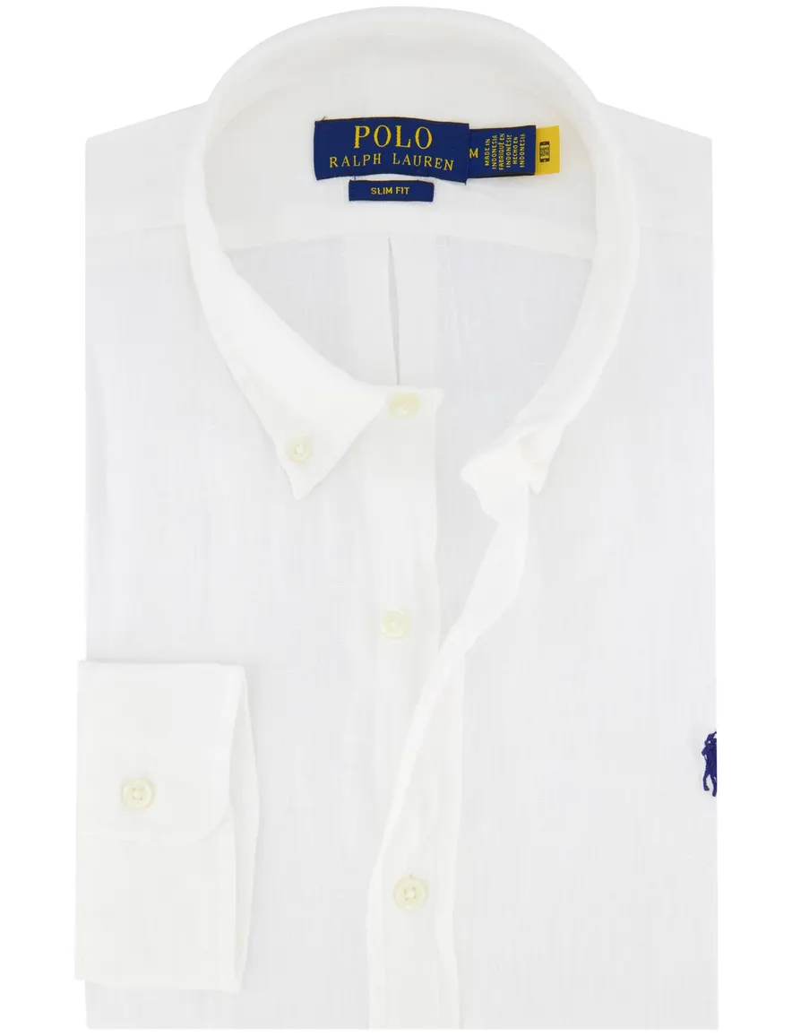 Polo Ralph Lauren overhemd wit slim fit 100% linnen