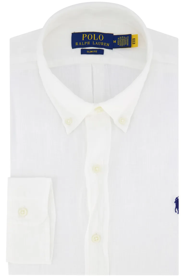 Polo Ralph Lauren overhemd wit slim fit linnen
