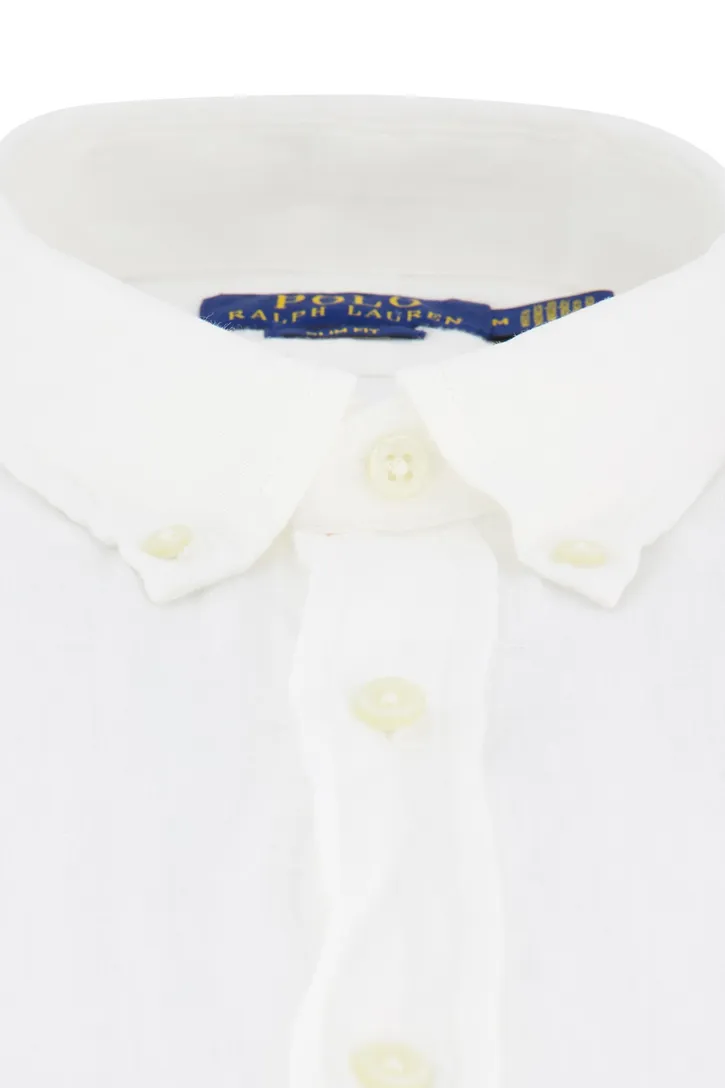 Polo Ralph Lauren overhemd wit slim fit linnen effen