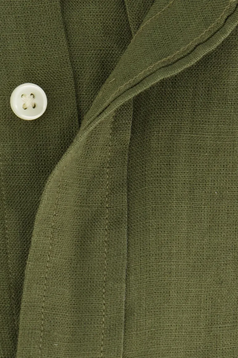 Polo Ralph Lauren overhemd mosgroen linnen