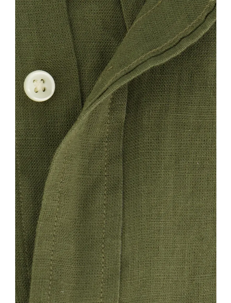 Polo Ralph Lauren overhemd mosgroen linnen