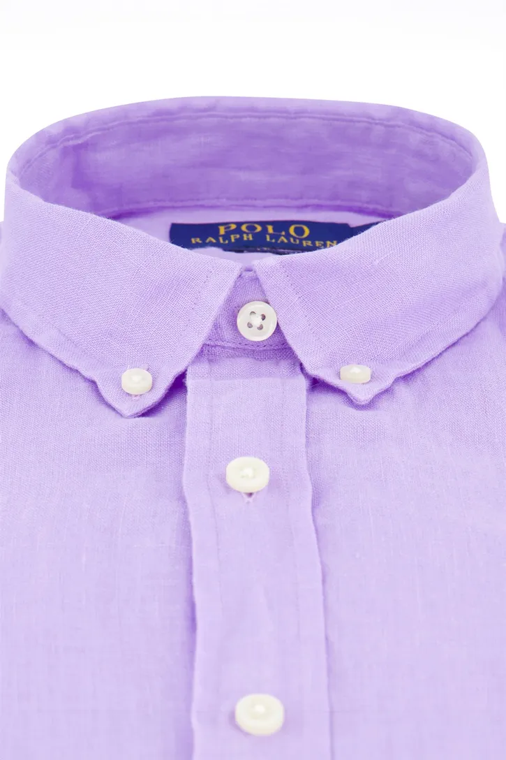 Polo Ralph Lauren overhemd paars linnen button-down