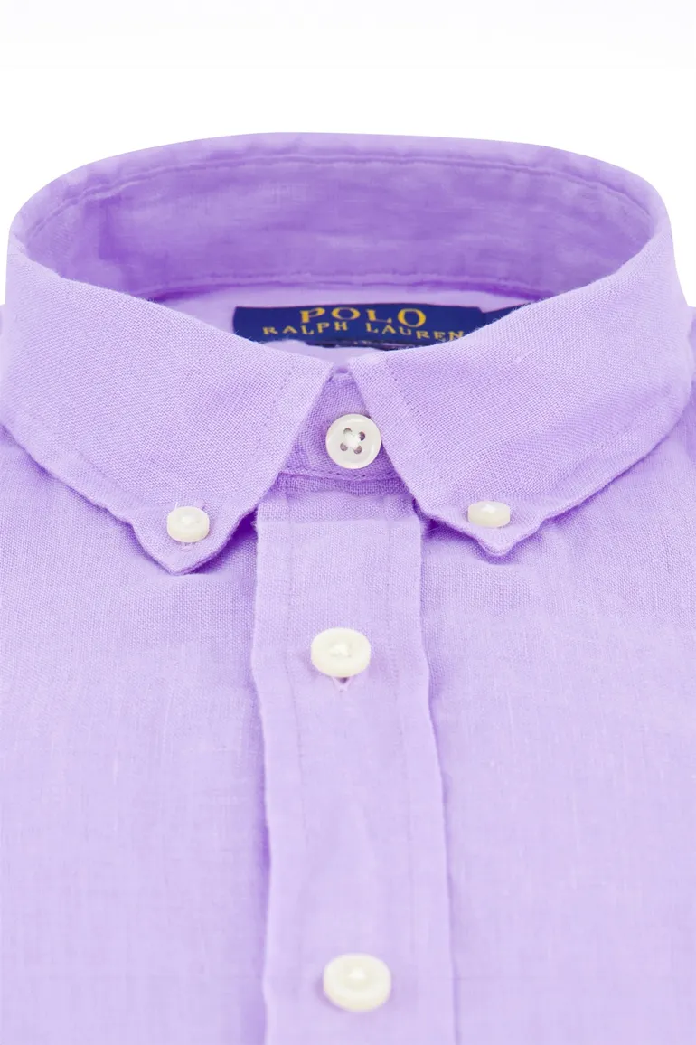 Polo Ralph Lauren overhemd paars linnen