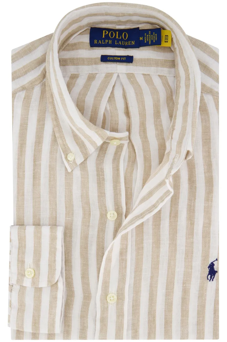 Polo Ralph Lauren overhemd beige wit linnen