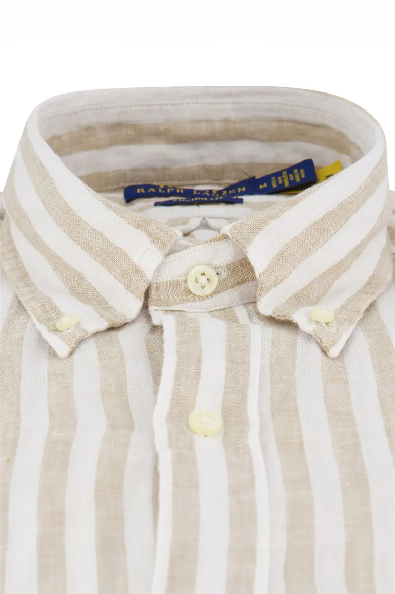 Polo Ralph Lauren overhemd beige wit linnen