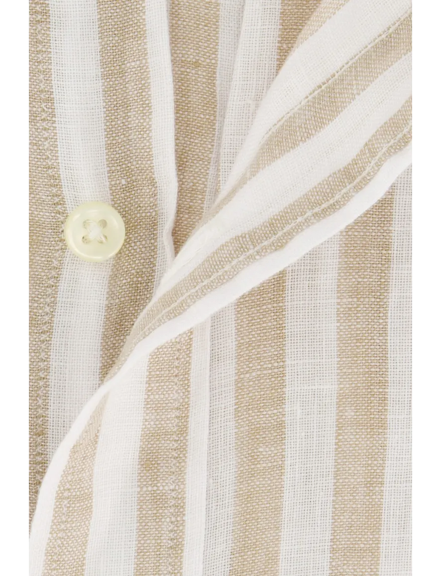 Polo Ralph Lauren overhemd beige wit linnen button-down