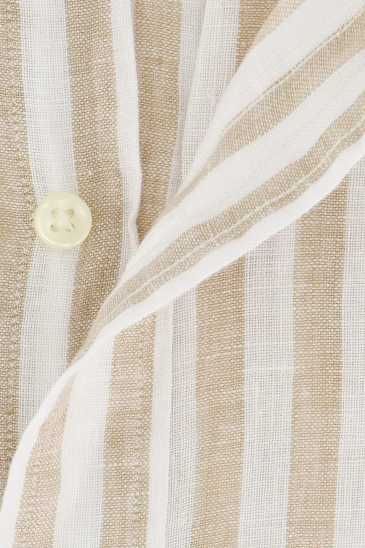 Polo Ralph Lauren overhemd beige wit linnen lange mouw