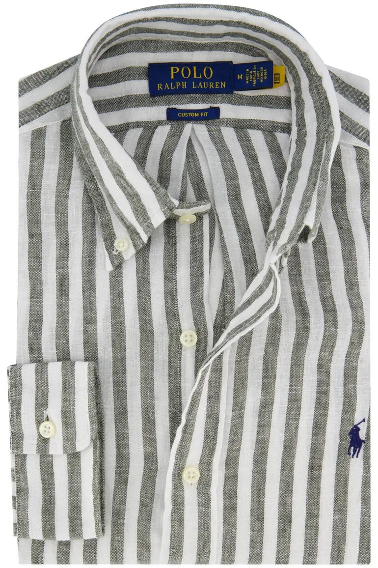 Polo Ralph Lauren overhemd groen wit lange mouw