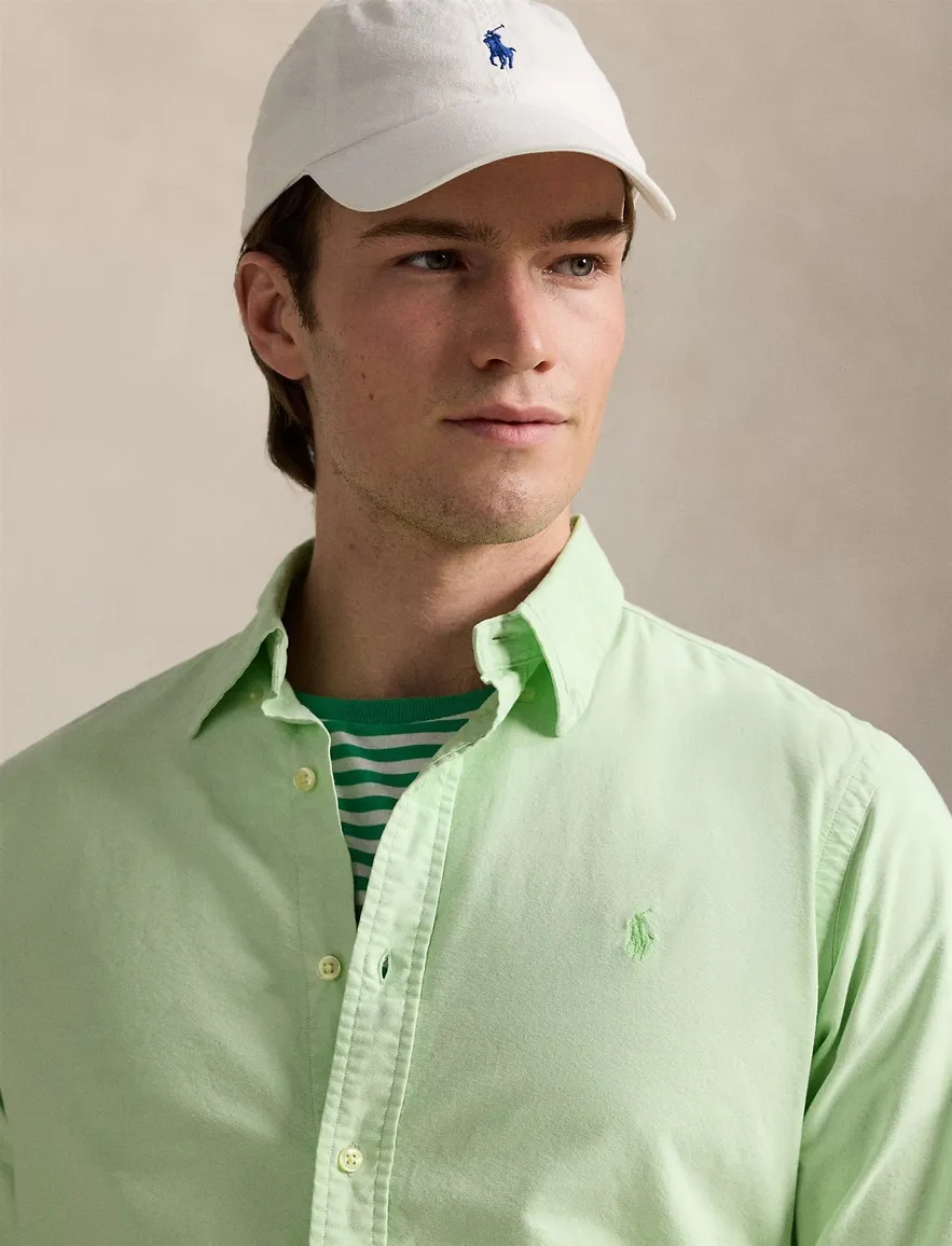 Polo Ralph Lauren overhemd groen custom fit lange mouw