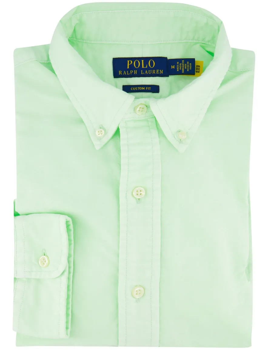 Polo Ralph Lauren overhemd groen custom fit lange mouw