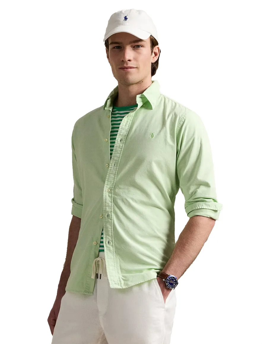 Polo Ralph Lauren overhemd groen custom fit lange mouw