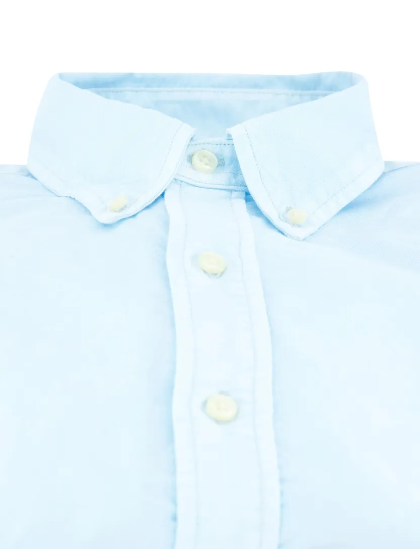 lichtblauw vlot overhemd Polo Ralph Lauren custom fit