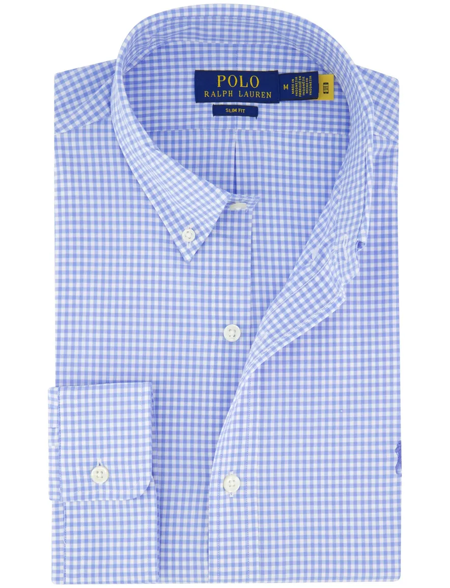 Polo Ralph Lauren overhemd blauw wit slim fit