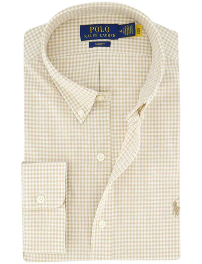 Polo Ralph Lauren Polo Ralph Lauren overhemd slim fit beige geruit