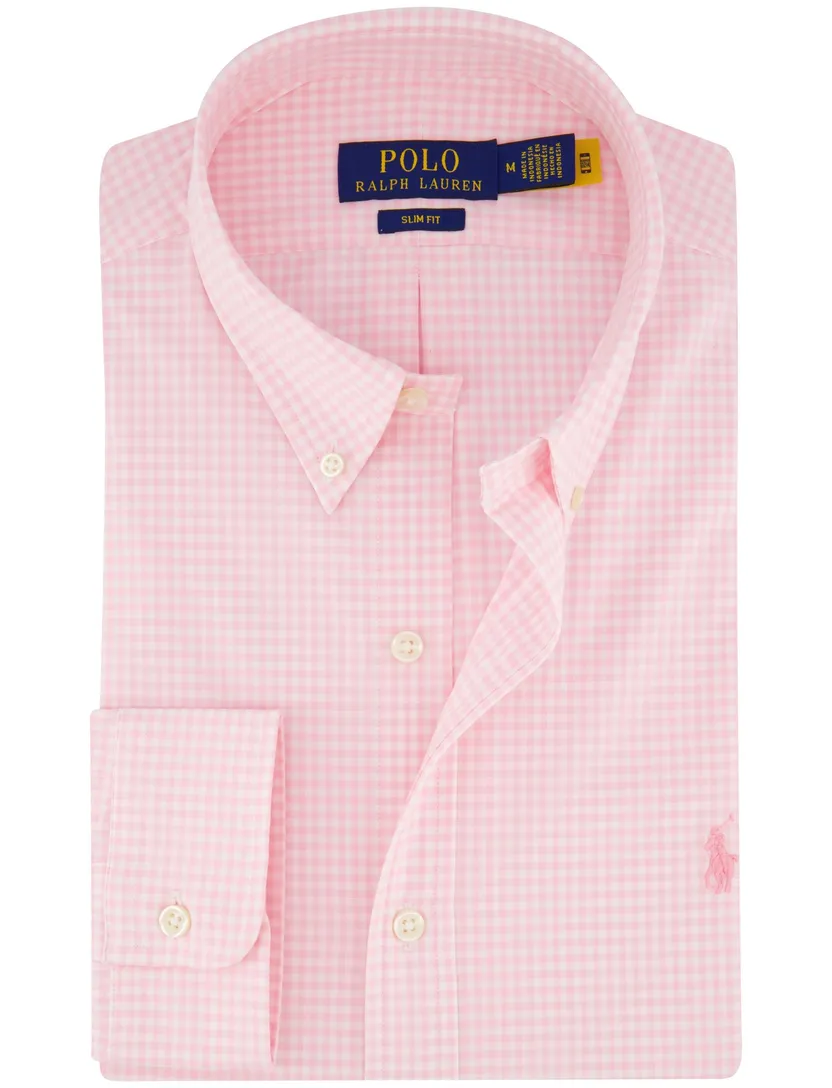 Polo Ralph Lauren overhemd roze slim fit geruit