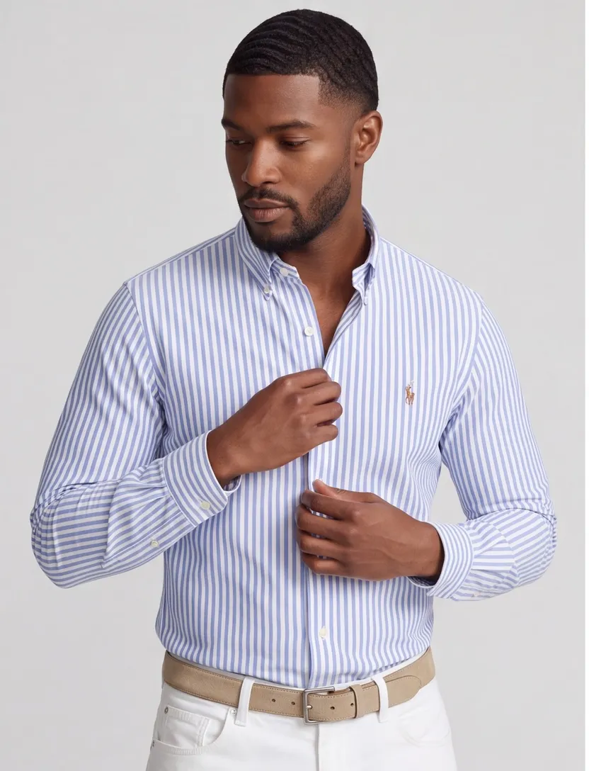 Polo Ralph Lauren overhemd blauw wit gestreept