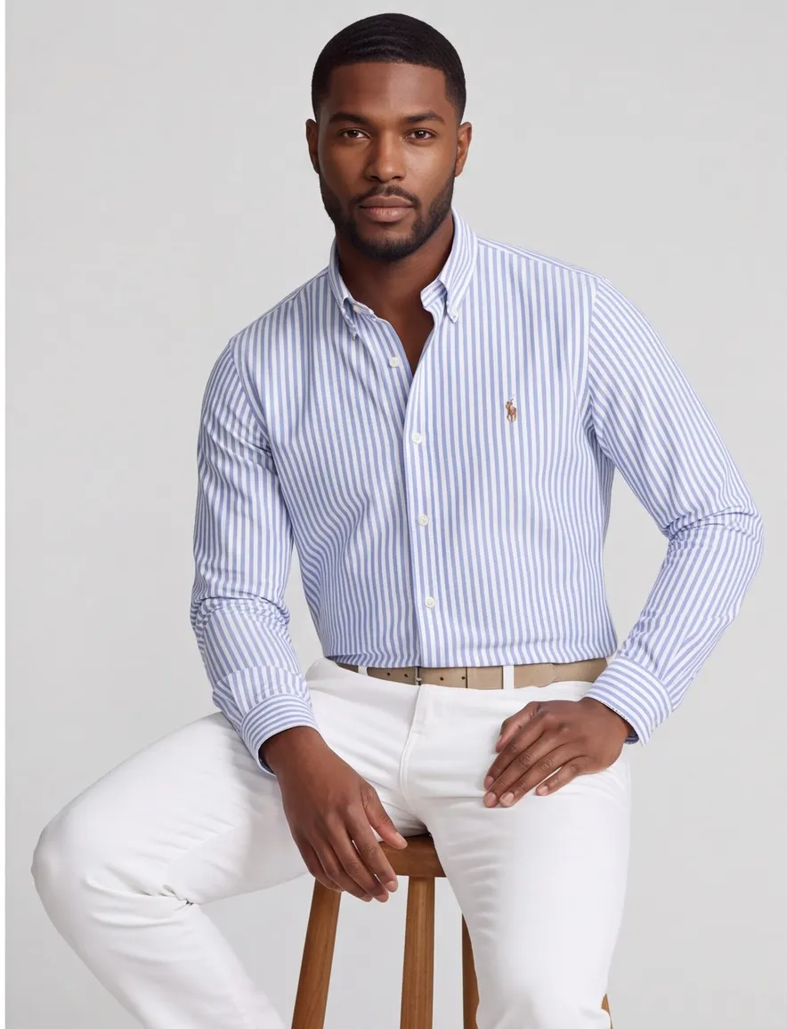 Polo Ralph Lauren overhemd blauw wit gestreept
