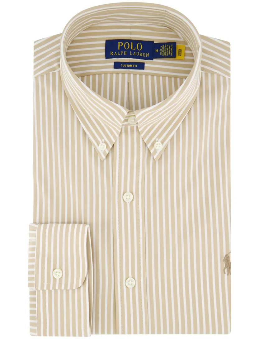 Polo Ralph Lauren camel wit gestreept overhemd