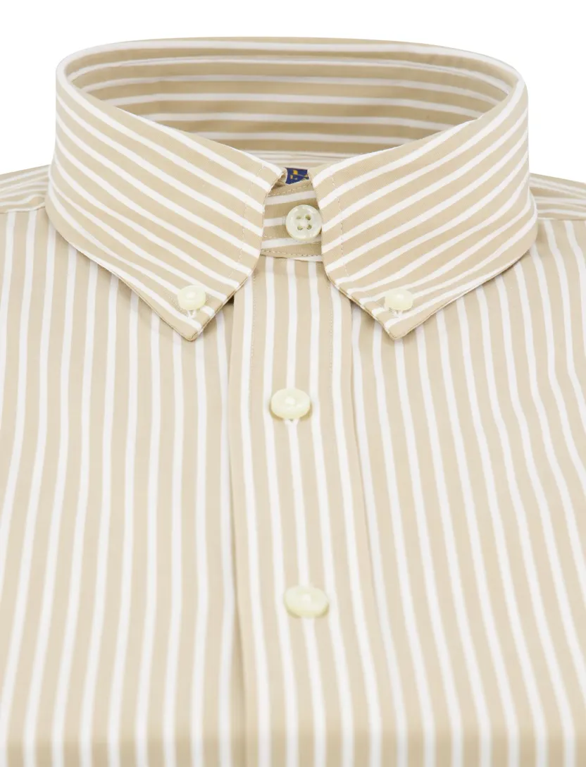 Polo Ralph Lauren camel wit gestreept overhemd